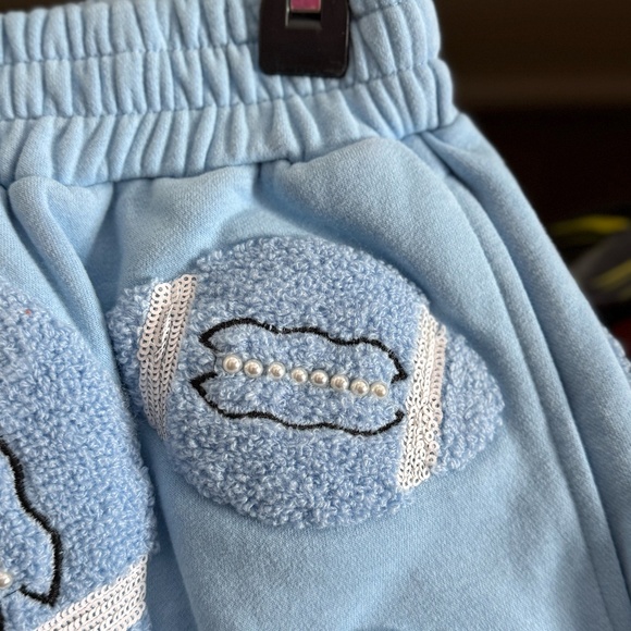 Queen of Sparkles light blue football shorts XS UNC Carolina - Picture 5 of 5